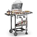 COWSAR 2-Burner Propane Gas Grill with Folding Side Tables,Stainless Steel 16,000 BTU BBQ Grill,Outdoor Grill for Barbecue,Patio,Camping