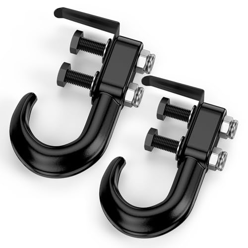 Nilight 2Pcs Bolt-On Tow Hooks with Spring Clip 10,000LBS 2Pcs