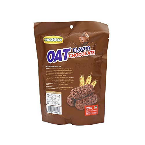 Mazzex Chocolate Oat Snack 120g (12 Bars) | Natural Whole Grain Oat Bars | Energy Boost | Healthy On-the-Go Snack | Chocolate Treats for Work, School, Gym