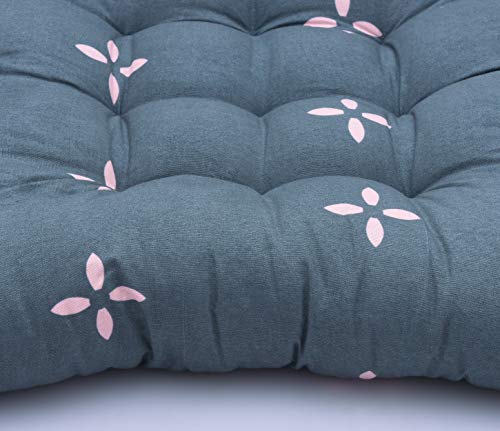 Image of COZY FURNISH Microfiber Cotton Chair Pads with Four Corner Ties 16x16(Inches) 41X41(CM) Square, Pack of 2 | Extra-Comfortable & Soft Seat Cushions | Ergonomic Pillows
