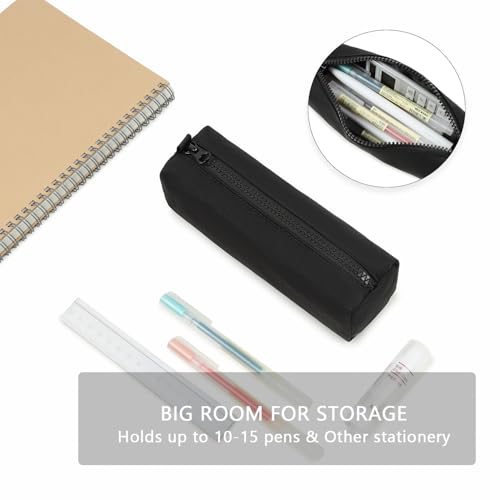Image of Pencil Case Lightweight and Durable Ideal Pencil Pouch for School and Office Supplies (Black,Oxford)