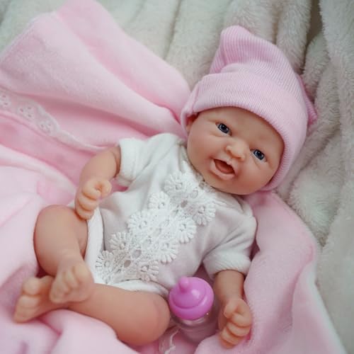 Muñeca bebé silicone mini de 7 pulgadas realista miniatura 1