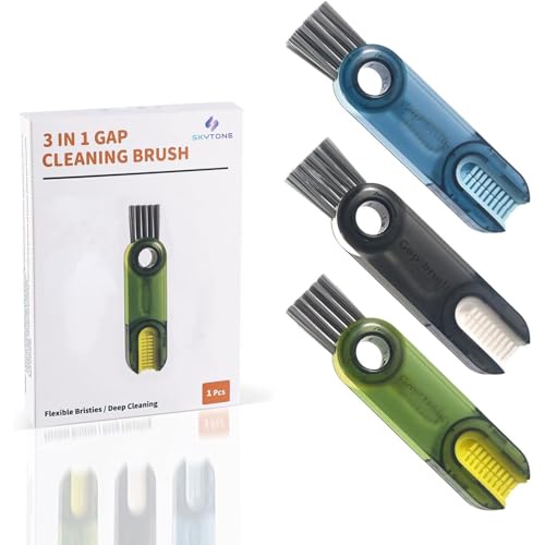 Image of SKYTONE 3 in 1 Cup Lid Gap Cleaning Brush Set, Multifunctional Insulation Bottle Cleaning Tools, Mutipurpose Tiny Silicone Cup Holder Cleaner, Home Kitchen Cleaning Tools (2)