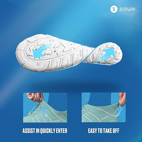 Image of SIMARI Water Shoes for Women Men - Barefoot Quick-Dry Aqua Socks | Lightweight Swim Shoes for Surfing, Swimming, Beach Sports, Kayaking, Diving | Non-Slip Design