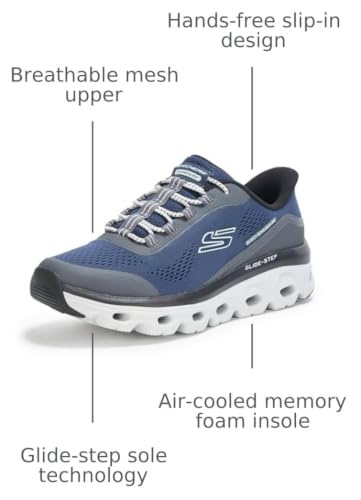 Skechers Skechers Men's Glide-Step Sole Hands Free Slip-in Sneaker,Navy,10