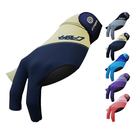 YEUEK CPBA Billiards Glove 3 Finger Pool Glove for Left Hand, Durable Double Stitched, Snooker Cue Sport Glove Popular Sizes for Men & Women