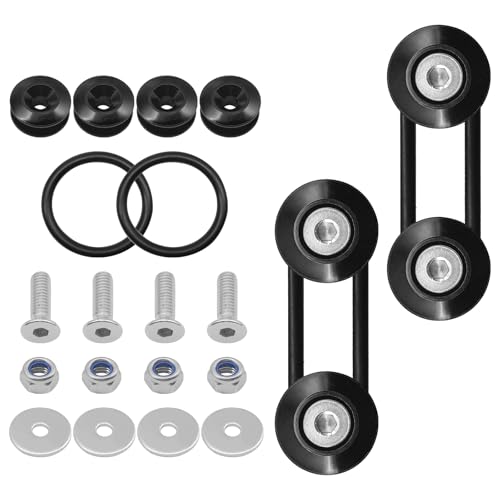Lunwag Universal Bumper Quick Release Kit, Aluminum Fasteners for Front Rear Bumper Trunk Fender Hatch Lids (Black, 18 Pieces)