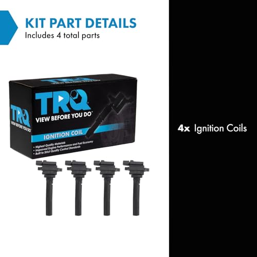 image for TRQ Ignition Coil Set 4 Piece Compatible with 1999-2003 Chevrolet Trac
