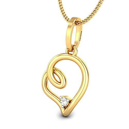 CANDERE - A KALYAN JEWELLERS COMPANY 14k (585) BIS Hallmark Yellow Gold and Diamond Pendant for Women - Image 2