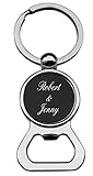 GIFTS INFINITY Personalized Key Chains/Key Ring Free Laser Engraving. (Round Bottle Opener Black)