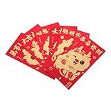 WEKAMOS 6 Piezas Sobres Rojos Chinos Año del Dragón Envelopes Lunar Año Dragón Decorativos para Festival Regalo Dinero Suerte