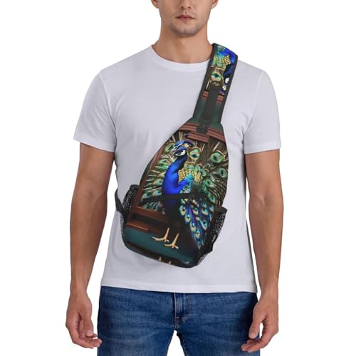 Mochila bandolera MyPiky con estampado de pavo real miniatura 7