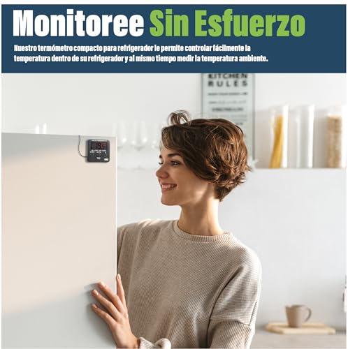 Miniatura 5 de Termómetro Digital Para Refrigerador Con Alarma De Temperatura Máxima Y Mínima. Termómetro Para Refrigerador Y Congelador Para Controlar Alimentos Refrigerados.
