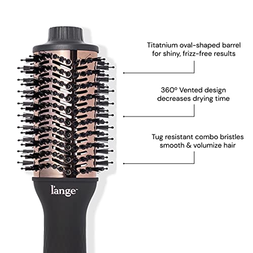 L'ANGE HAIR Le Volume 2-in-1 Titanium Blow Dryer Brush | Hot Air Brush for Hair Drying & Styling | Ionic Oval Barrel for Smooth, Frizz-Free Volume | (Black – 60mm) - Image 3