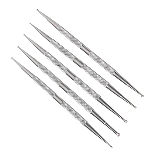 5 Peças Caneta Pontilhadora para Arte Em Unhas de Cabeça Dupla, Caneta para Pintura de Unhas Em Aço