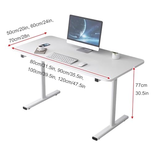 Bureau d'ordinateur en bois et métal blanc table d'étude moderne 47,5x24 pouces - 3