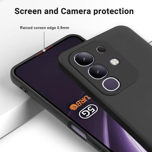 Image of Back Cover for Vivo T4x 5G / Y29 4G / iQOO Z10x 5G | Full Camera Protection | Premium Liquid Silicon Case | Flexible Bumper Case for Vivo T4x 5G / Y29 4G / Y31 Pro 5G / iQOO Z10x 5G (Black)