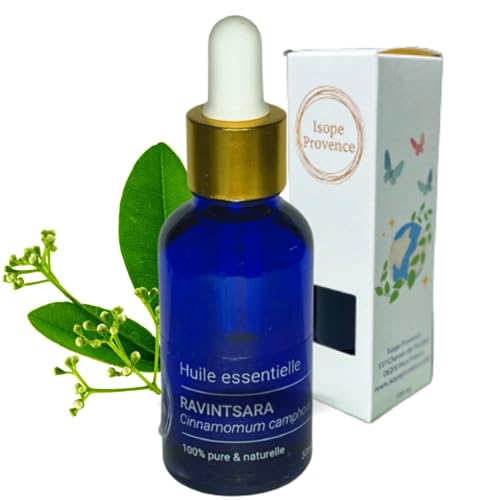 Aceite Esencial de Ravintsara 10 ml (Cinnamomum Camphora), 100% puro y natural, alivia el dolor y lucha contra la fatiga