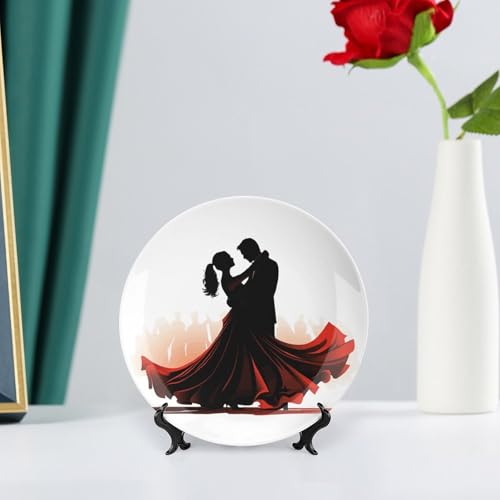 Plato decorativo de porcelana 6 pulgadas blanco miniatura 6