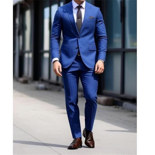 Men Elegant Suits Single Breasted Notch Lapel Prom Party 2 Piece Jacket Pants Sets2