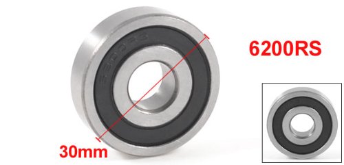 sourcingmap 30mm x 10mm x 9mm Roller-Skating Sealed Deep Groove Ball Bearing 6200RS - Image 2