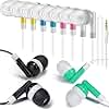Flutesan 120 Pack Bulk Earbuds in Ear Headphones Earbud Assorted Colors Wire Earphones Wholesale for Classroom, Libraries, Students, Individually Bagged