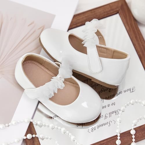 Image of GINFIVE Toddler Girls Dress Shoes Little Girls Mary Janes Ballerina Flats Shoes Toddler