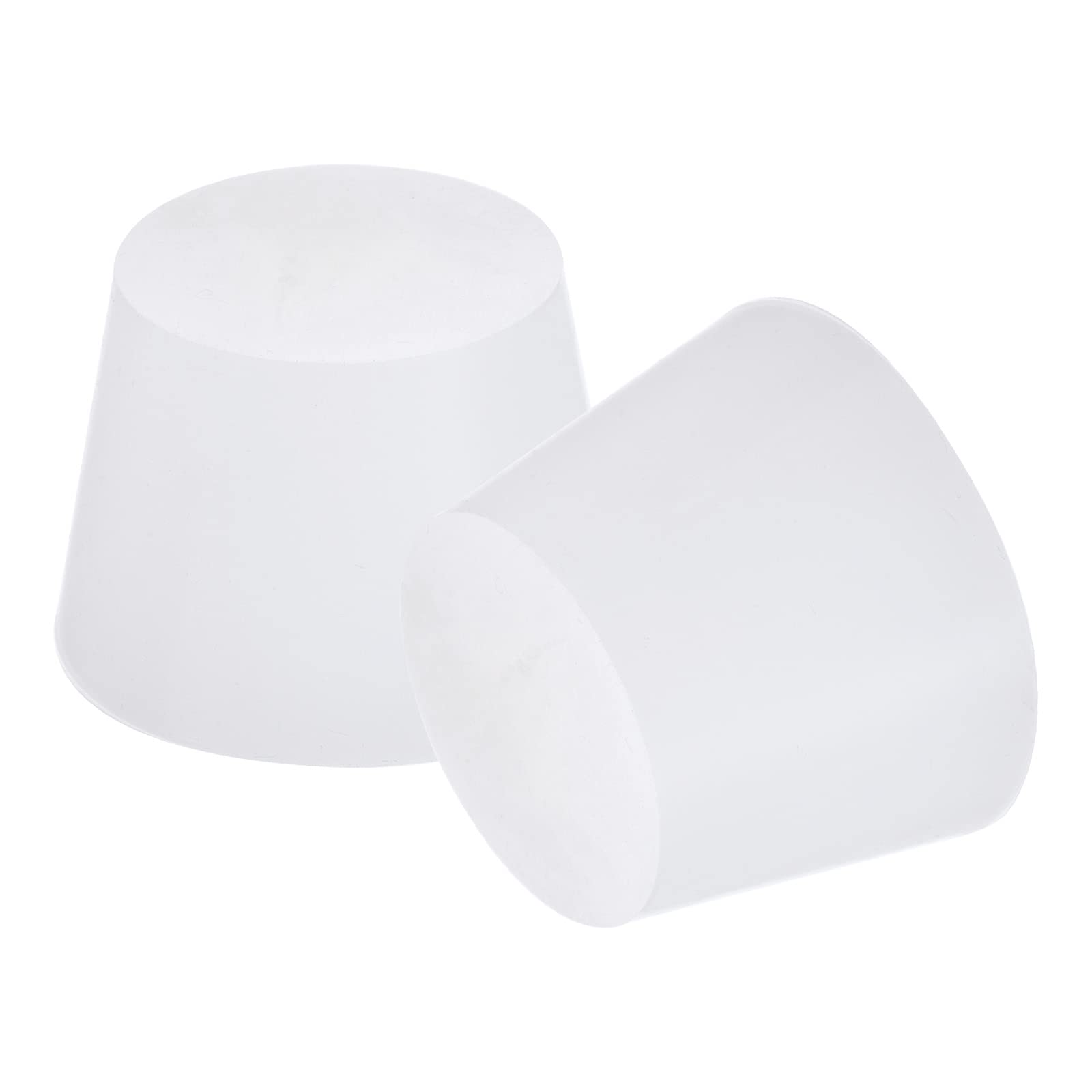 sourcing map Silicone Caoutchouc Conique Bouchon 32mm à 42mm Solide Blanc pour Revêtement par Poudre Peinture Anodisation Placage Sablage Laboratoire Usage 2 Pièces
