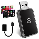 2026 Wireless Carplay Adapter UK,Mini USB Design for Cars with Wired CarPlay,Fast Connection,5.8GHz WiFi,No Delay,Compatible with iPhone iOS 10+ & Android Auto,USB/Type C,Plug and Play Car Accessories
