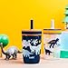 Zak Designs Kelso Toddler Cups For Travel or At Home, 15oz 2-Pack Durable Plastic Sippy Cups With Leak-Proof Design is Perfect For Kids (DinoRoar, Zaksaurus)