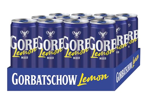 Wodka Gorbatschow Lemon (12 x 0,33 l) 10 Prozent vol. - Erfrischender Wodka-Longdrink mit Lemon in der praktischen Dose, fertig gemixt für unterwegs, natürlich fruchtig