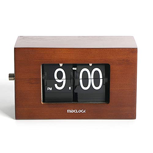 置き時計 Midclock レトロ パタパタ時計 おしゃれ 木目 入学 新築祝い 贈り物 プレゼント 竹製 卓上時計 フリップ時計 インテリア雑貨 リビング オフィス 時計 (ナチュラル)