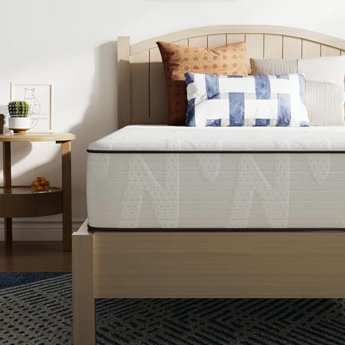 Image of Novilla 8 Inch Queen Size Mattress in a Box, Hypoallergenic & Back Pain Relief, Hybrid Queen Mattresses with Smarts Coils, Fiberglass Free CertiPUR-US Certified Colchones No Box Spring Needed