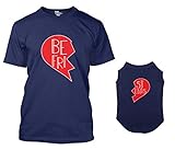 Man's Best Friend Matching Dog Shirt & Owner T-Shirt (Navy, X-Large Mens/X-Small Dog)