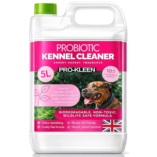 Pro-Kleen ProBiotic Kennel Cleaner 5L - Cleans & Neutralises Odours - Biodegradable Non-Toxic Wildlife & Pet Safe - Uses Naturally Derived Ingredients - Cruelty Free & Vegan (Cherry)