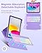 EAMPANG Case with Keyboard Mouse for iPad A16 11th 10th Generation 11/10.9 inch,Rainbow Backlit Detachable Keypad Rotatable Magnetic Cover with Pencil Holder for iPad 11 2025 10 Gen 2022 Purple
