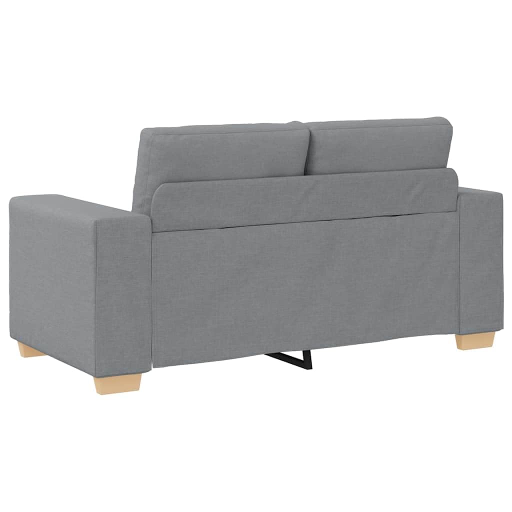 OWOX Sofá de 2 + 3 plazas gris claro 160/221 cm, poliéster, estructura de madera y metal, reposabrazos anchos, cojín cómodo, moderno, resistente, salón, oficina, habitación de invitados
