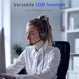 syndesmos Headsets with Microphone for PC, USB Headsets with Noise Cancelling Mic, Wired Office Computer Headsets for Skype, Call Center, Zoom, Teams, Games, Teaching - Image 7
