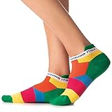 Filifolli BADIA Chaussettes Basses Femme, Coton et Soie, Couleurs Vives, Dessin Stylisé des Régions Italiennes du Sud, Écriture Around Italy | Taille 36-38