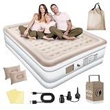 Colchão Inflável de ar Queen Double High, NEW Actualizar a Qualidade, com Bomba Rápida Inflação/Deflação, Terno Comfort, Camping, Viagem, Portátil Impermeável