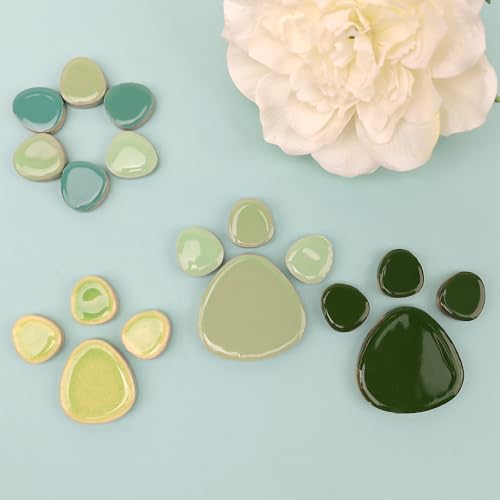 Mosaïque en céramique verte pour décorer vos assiettes et objets - 7