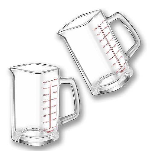 Vaso Medidor Cuadrado con Asa 120 ml 4 Oz Pack 4 miniatura 1