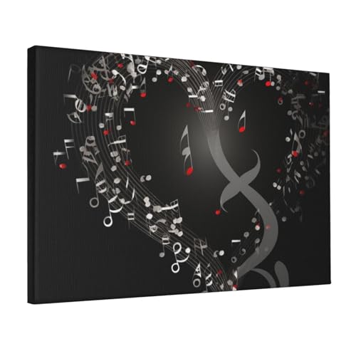 Toile murale notes de musique YoupO 30x45 cm pour decoration salon