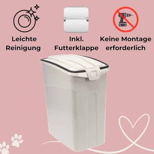 GarPet Futtertonne Luftdicht mit Deckel Futtertonne Hund Katze Hundefutter Aufbewahrung Trockenfutter Aufbewahrung Futterbox Hund Hundefutter Box 13 L