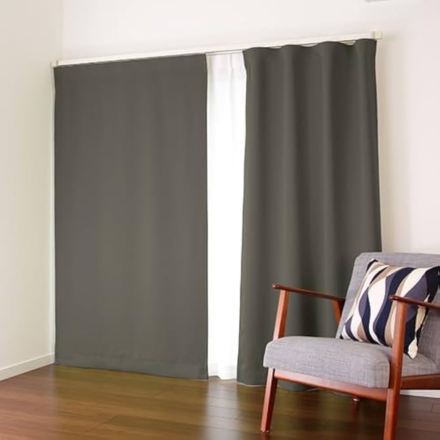 Amazon｜aiika 1級遮光 防炎 オーダー フラットカーテン HAUSKA