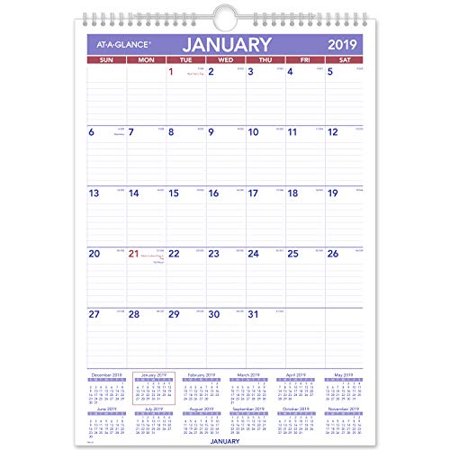 AT-A-GLANCE 2019 Monthly Wall Calendar, 12