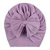 Turban Hat Baby Girl Headwear Toddler Kids Solid Bow Baby Accessories Boy Knotted Hat Girl Baby Care Purple