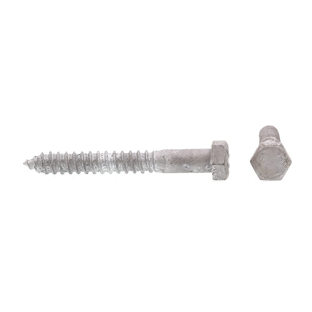 Prime-Line 9056978 Hex Lag Screws, 1/2 x 4 in., A307 Grade-A Hot Dip Galvanized Steel (25 Pack)