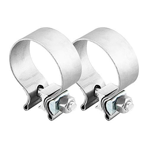 2PCS 3" Exhaust Band Seal Clamps for Muffler Pipes,exhaust tip Connect, Stainless Steel