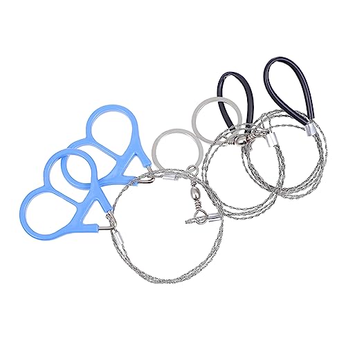 TOGEVAL 3pcs Outdoor Wire Saws Stainless Steel Handy Rope Hand Saws for Camping Hiking and Emergencies Portable Survival Gear Finger Handles for Easy Cutting
